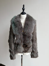 Vintage grey genuine fur coat