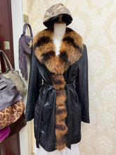 Vintage black genuine fur coat