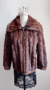 Vintage Dark Brown Genuine Fur Coat