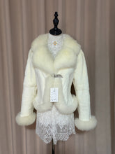 Vintage white genuine fur coat