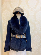 Vintage Dark Blue Genuine Fur Coat