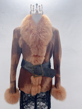 Vintage coffee-colored genuine fur coat