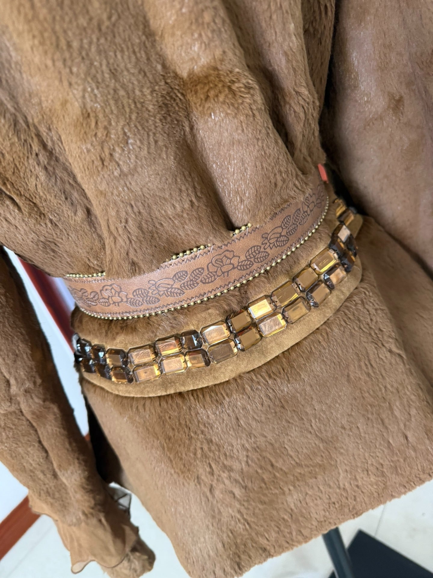 Vintage brown genuine fur coat