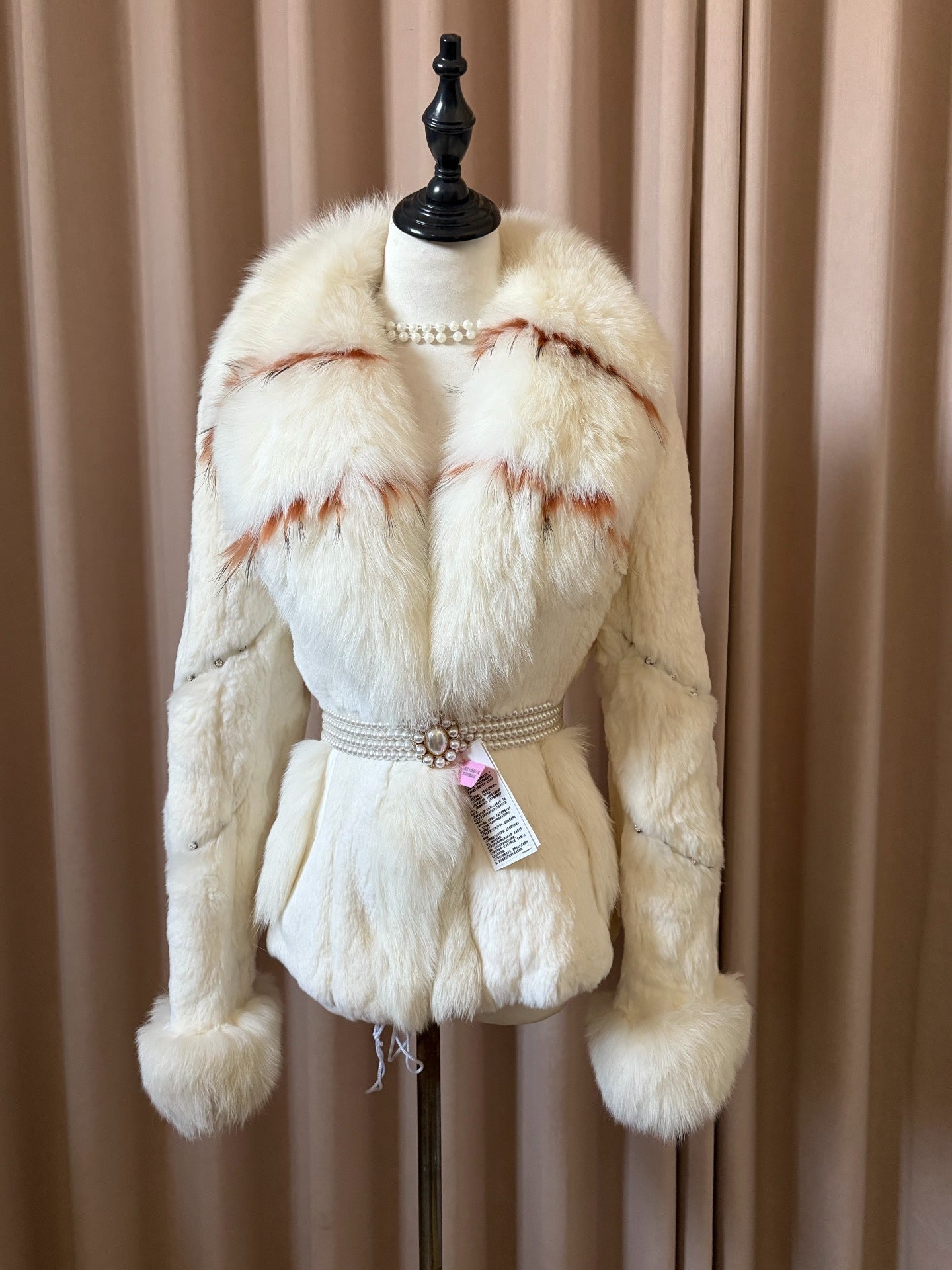 Vintage white fox fur coat