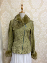 Vintage olive green genuine fur coat