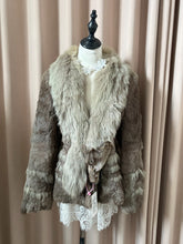 Vintage grey genuine fur coat