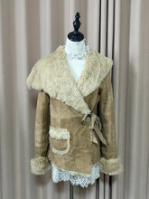 Vintage beige real fur coat