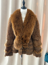 Vintage brown genuine fur coat