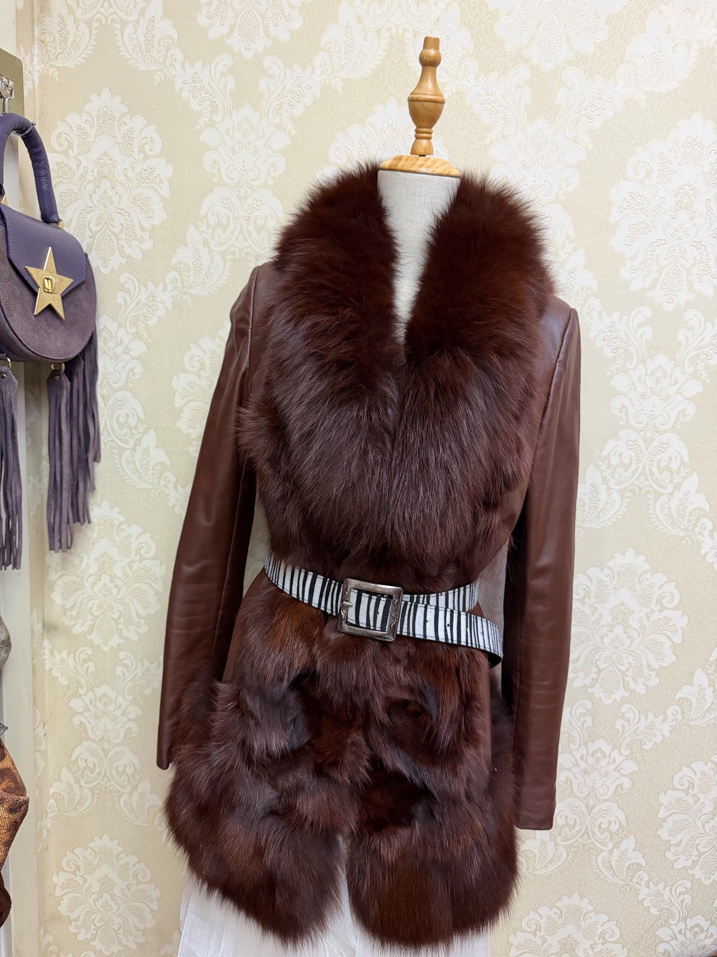 Vintage Brown Genuine Fur Coat