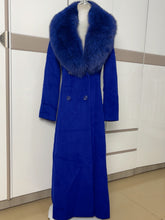 Vintage Blue Fox Fur Collar Wool Coat
