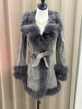Vintage grey real fur coat
