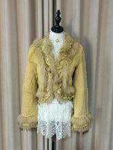 Vintage Yellow real fur coat
