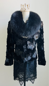 Vintage Black Genuine Fur Coat