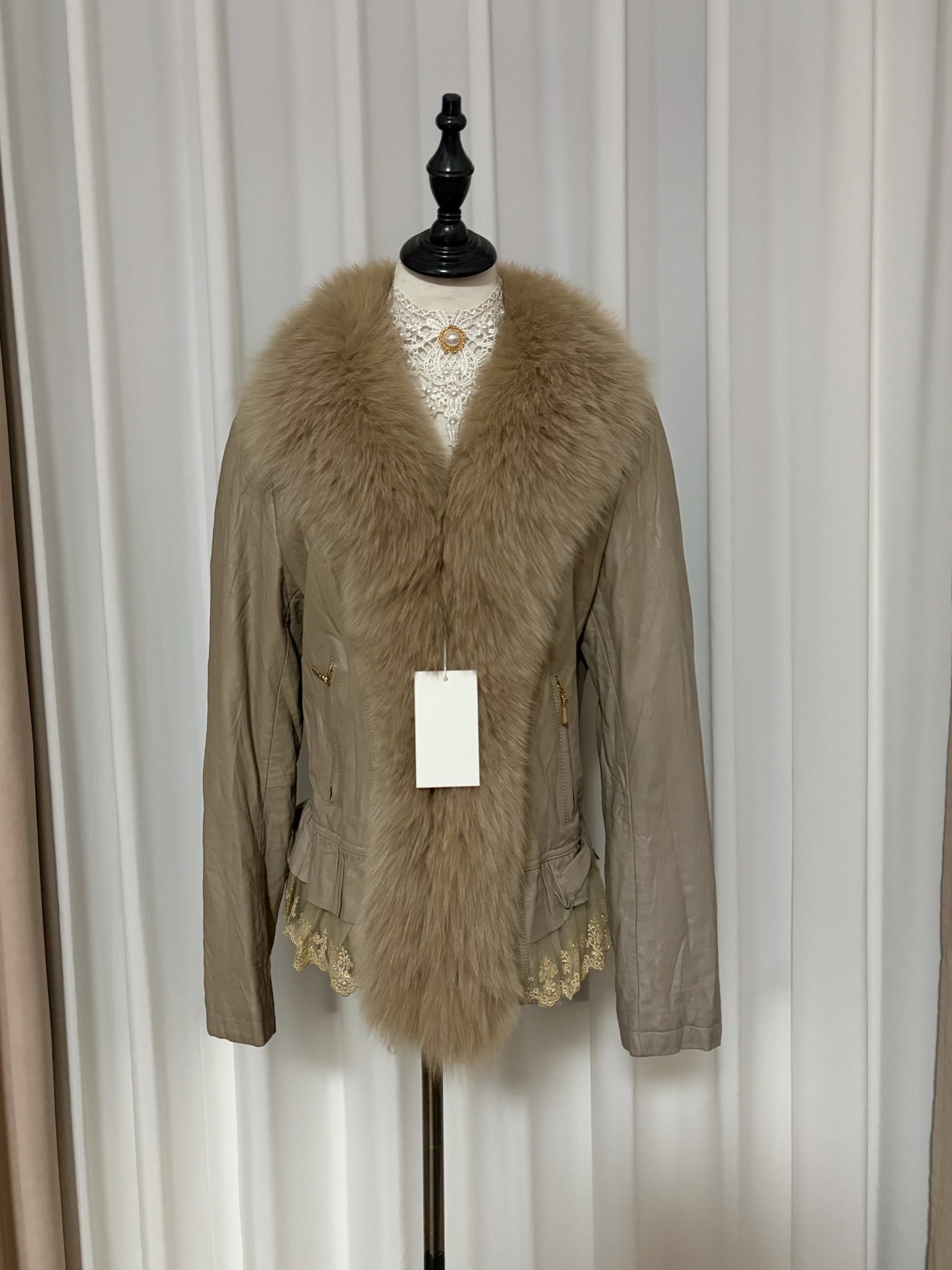 Vintage genuine fur and leather jacket