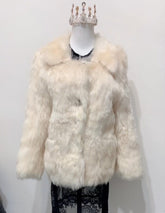 Vintage White Genuine Fur Coat