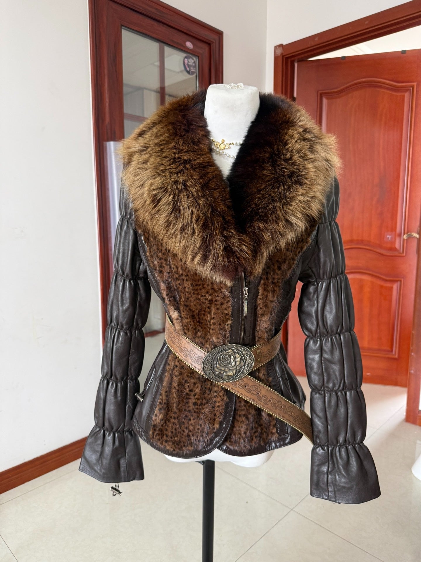 Vintage black genuine fur coat