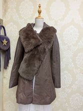 Vintage brown real fur coat