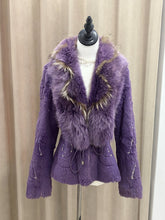 Vintage purple genuine fur coat