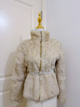 Vintage greige rabbit fur coat