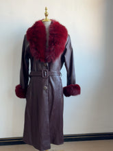 Vintage genuine leather long coat