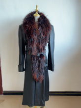 Vintage genuine leather long coat