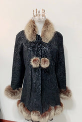 Vintage Black Genuine Fur Coat