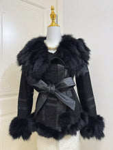 Vintage black real fur coat