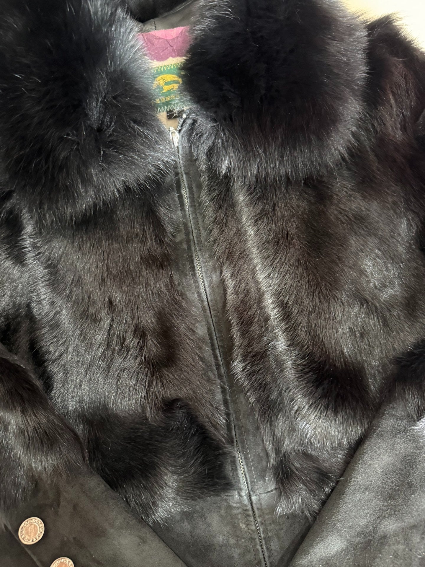Vintage black fox fur coat