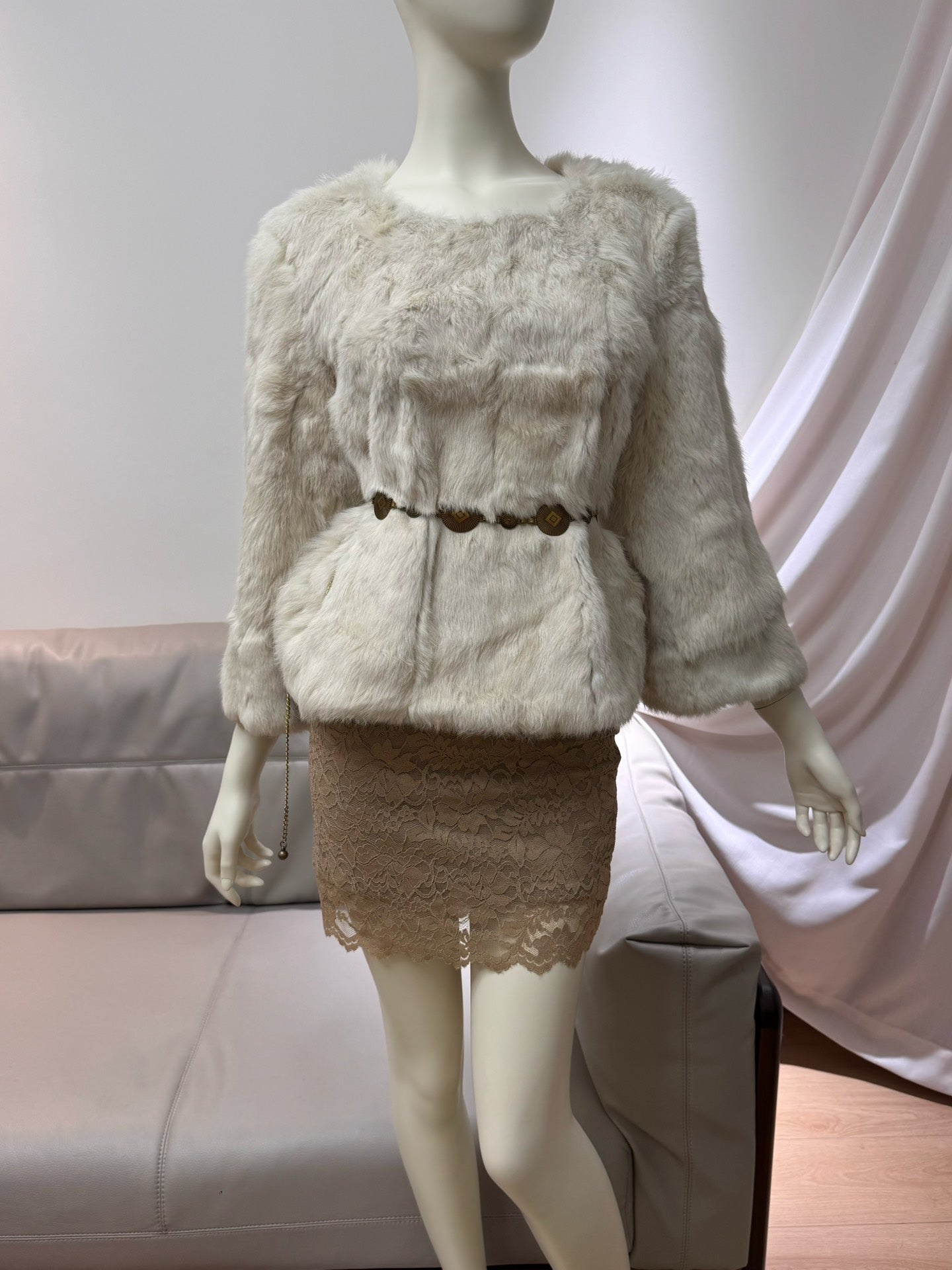 Vintage apricot fur coat