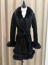 Vintage black mid-length genuine fur coat