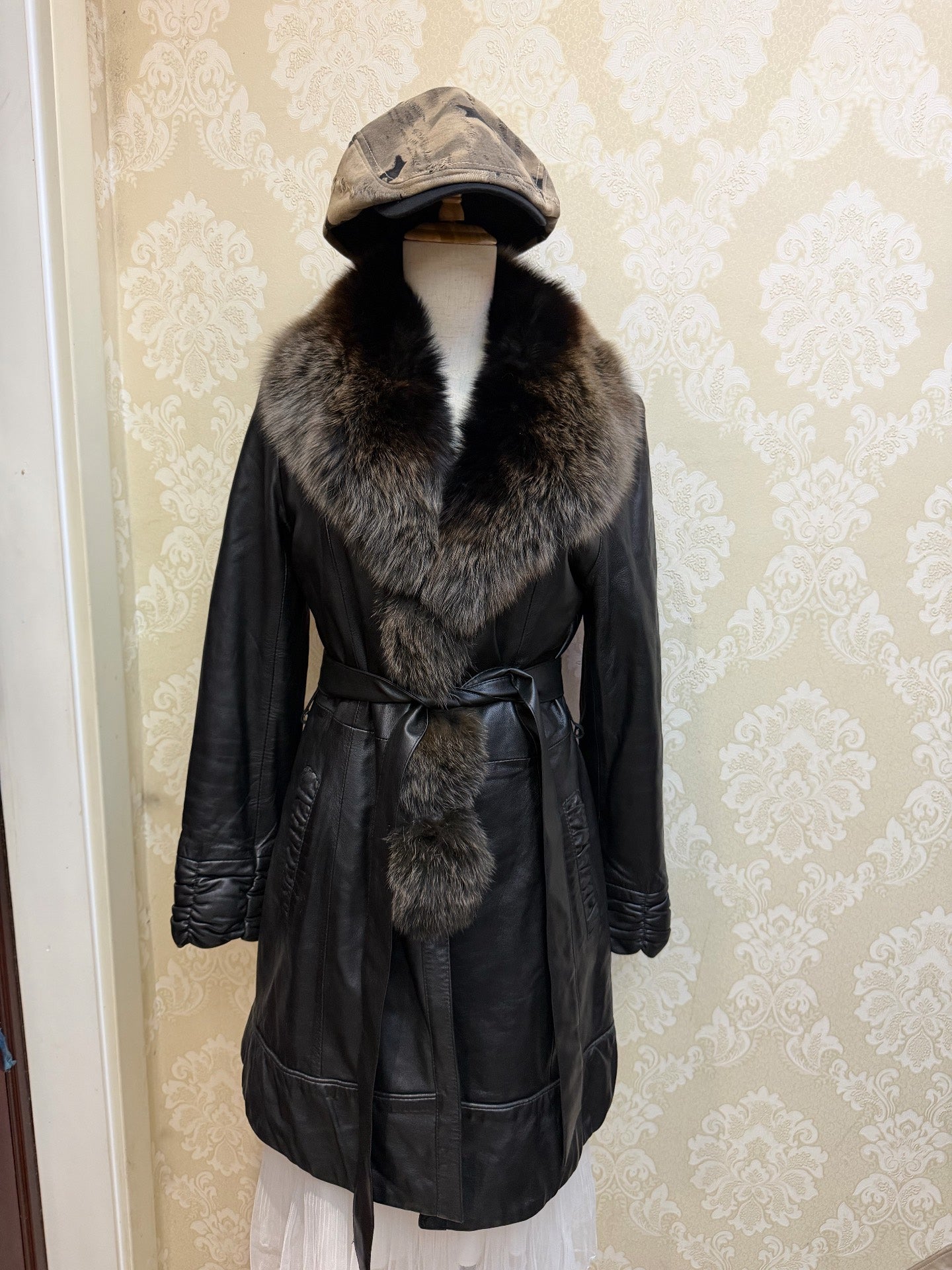 Vintage Black Genuine Fur Coat