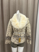 Vintage genuine leather and fur jacket