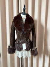 Vintage brown genuine fur coat