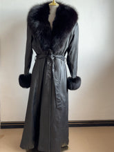 Vintage genuine leather long coat
