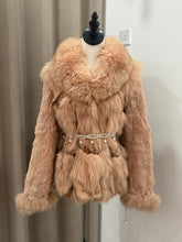 Vintage pink real fur coat