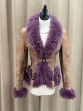Vintage purple genuine fur coat