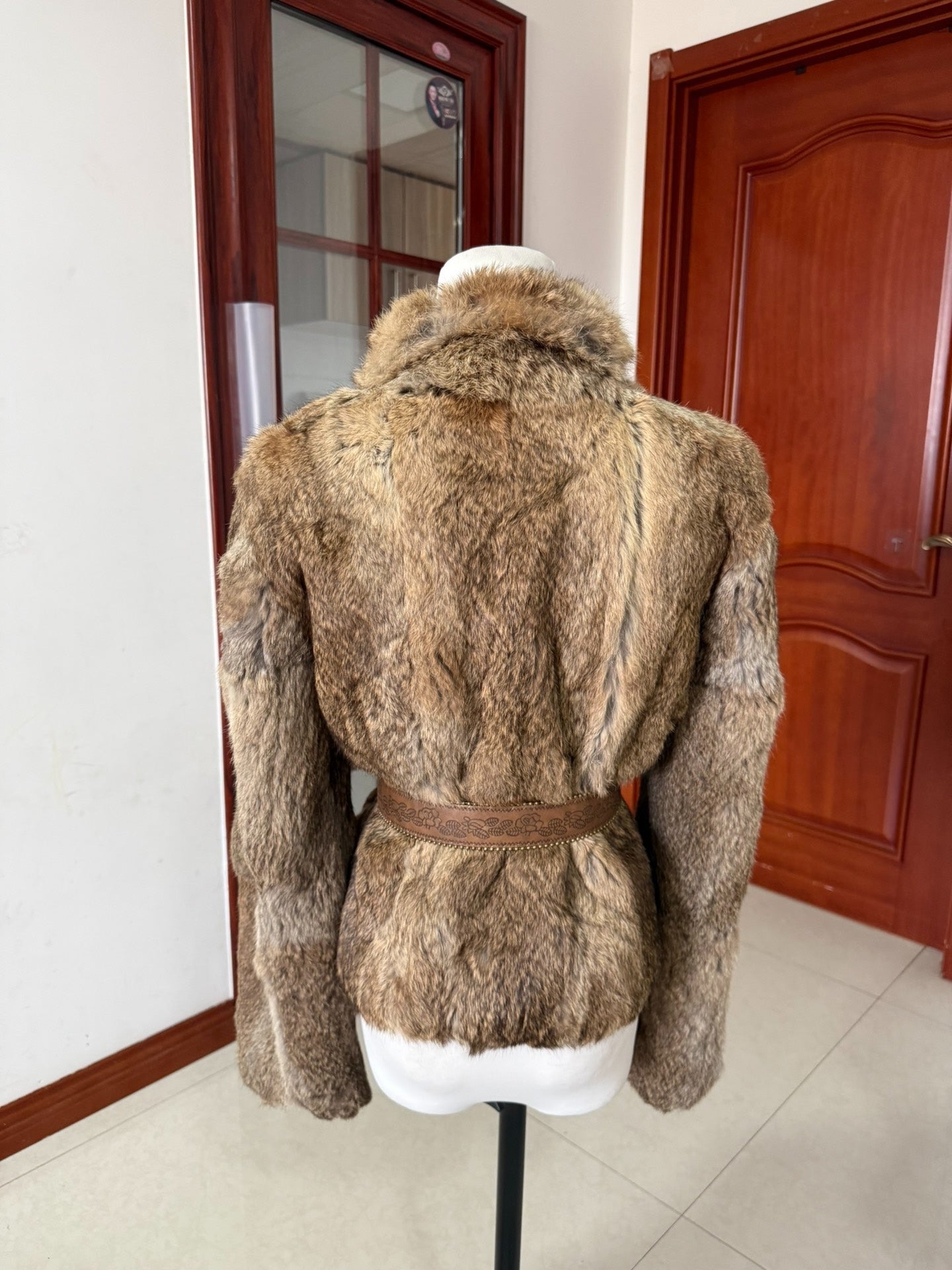 Vintage genuine rabbit fur coat