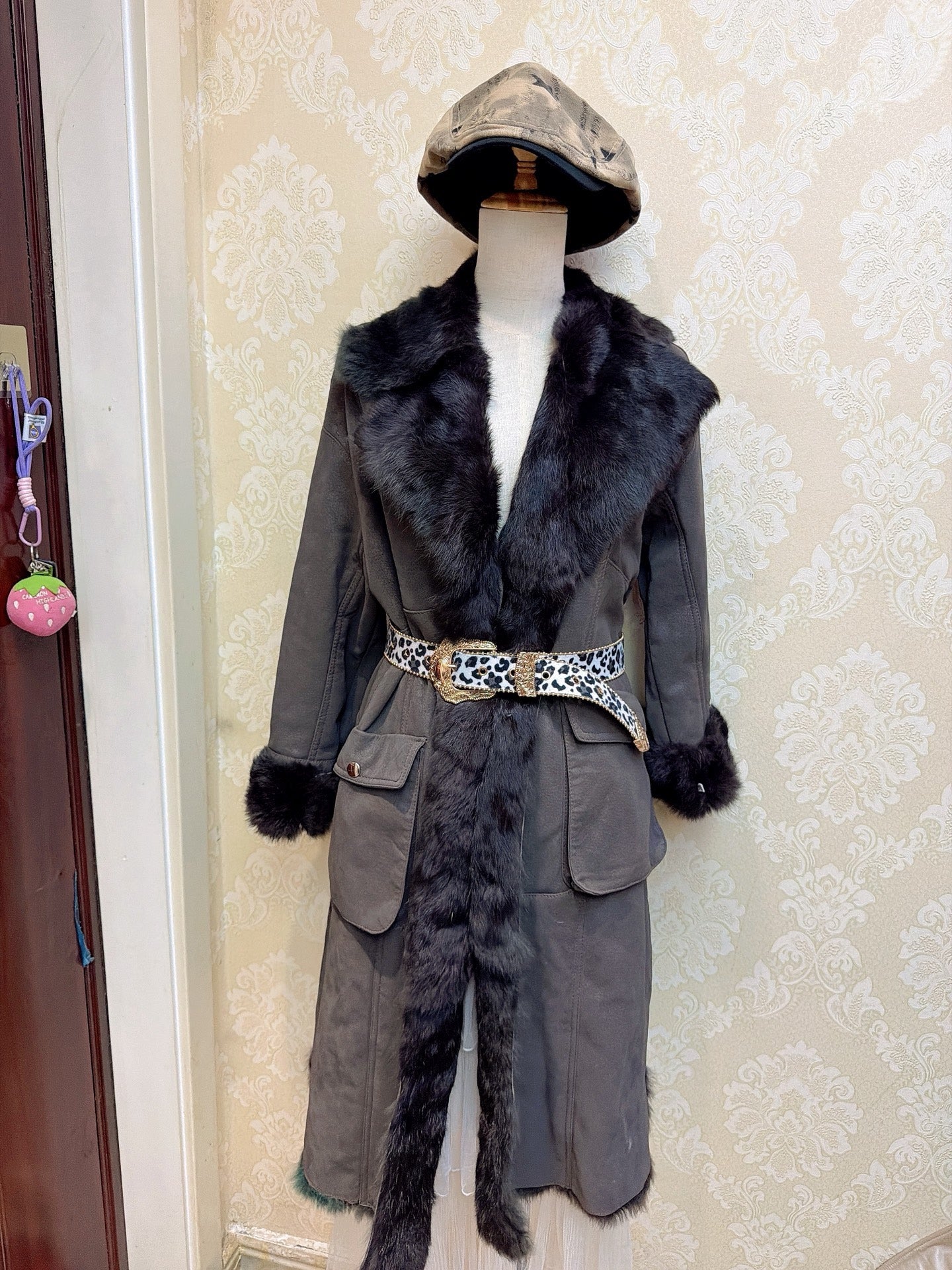 Vintage Black Genuine Fur Coat