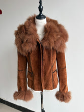Vintage brown cropped genuine fur coat