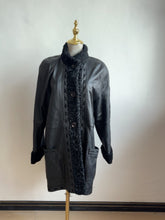 Vintage genuine leather long coat