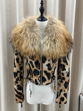 Vintage leopard-print genuine fur coat