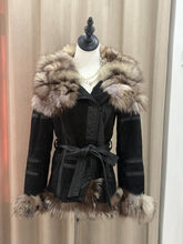Vintage black genuine fur coat