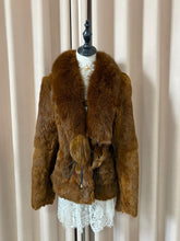 Vintage brown real fur coat