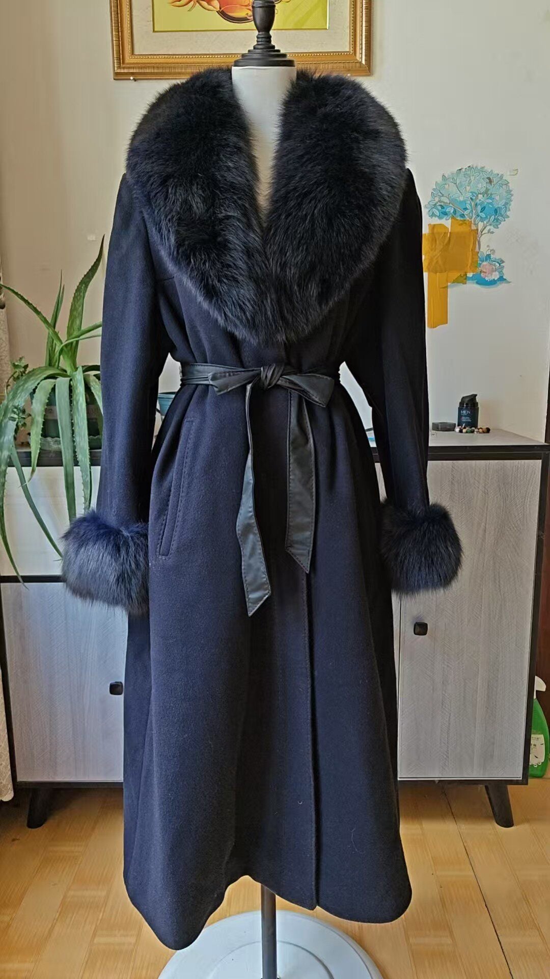 Vintage dark blue wool coat