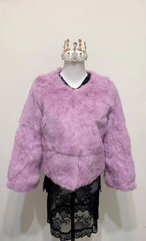 Vintage Purple Genuine Fur Coat