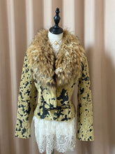 Vintage leopard-print genuine fur cropped coat
