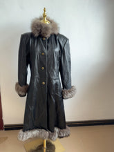 Vintage genuine leather long coat
