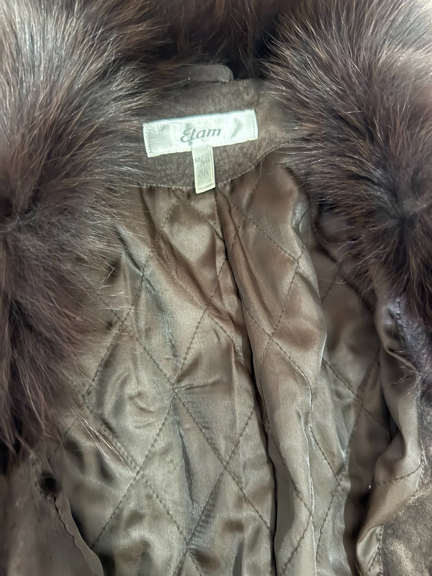 Vintage brown genuine fur coat