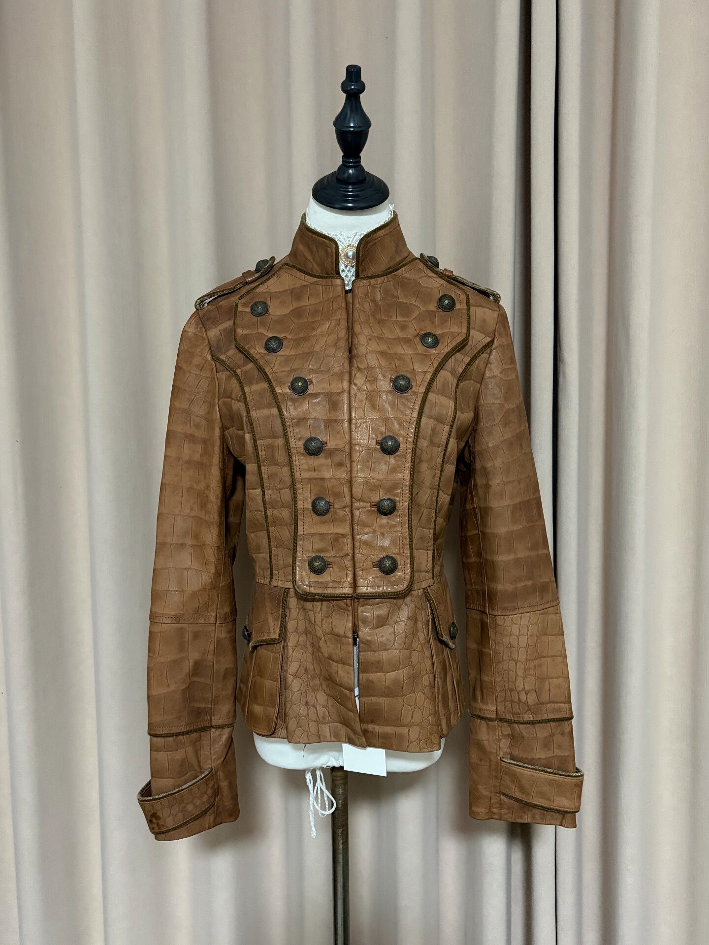 Vintage brown genuine leather jacket