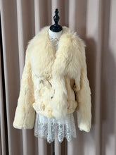 Vintage beige real fur coat